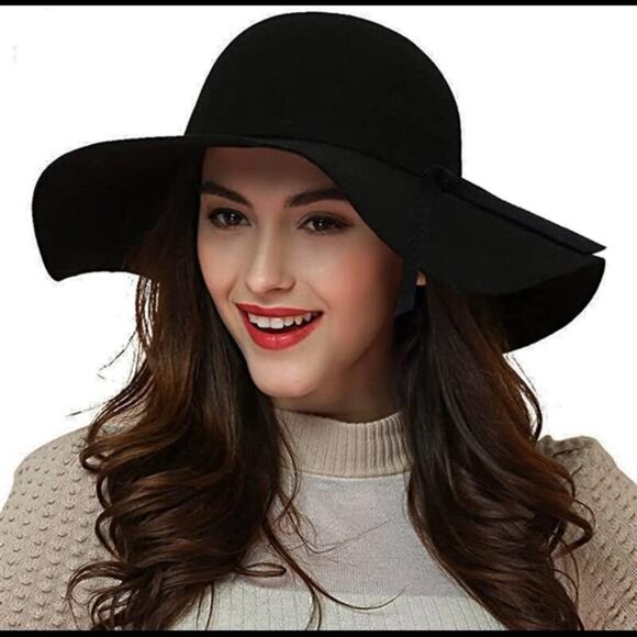 Women's Foldable Wide Brim Retro Fedora Floppy Felt Bowler Hat